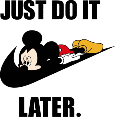 Graphic tee with sleeping Mickey design, styled with black joggers and sneakers


