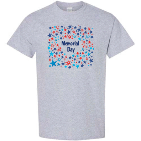 memorial day star t-shirt colorful patriotic graphic tee
