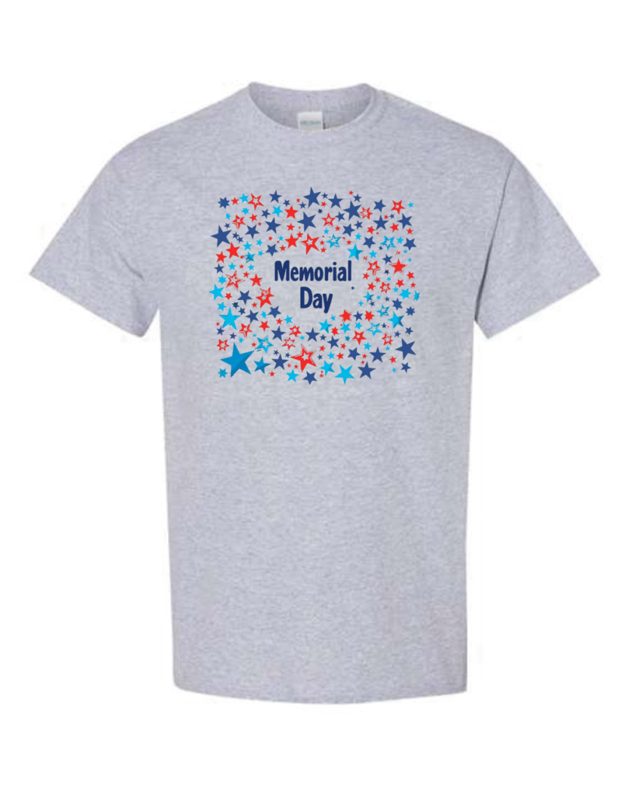 memorial day star t-shirt colorful patriotic graphic tee