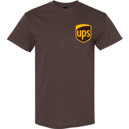 unisex UPS logo t-shirt brown postal worker cotton tee