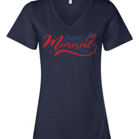 memorial day v-neck t-shirt patriotic women’s Bella Canvas tee