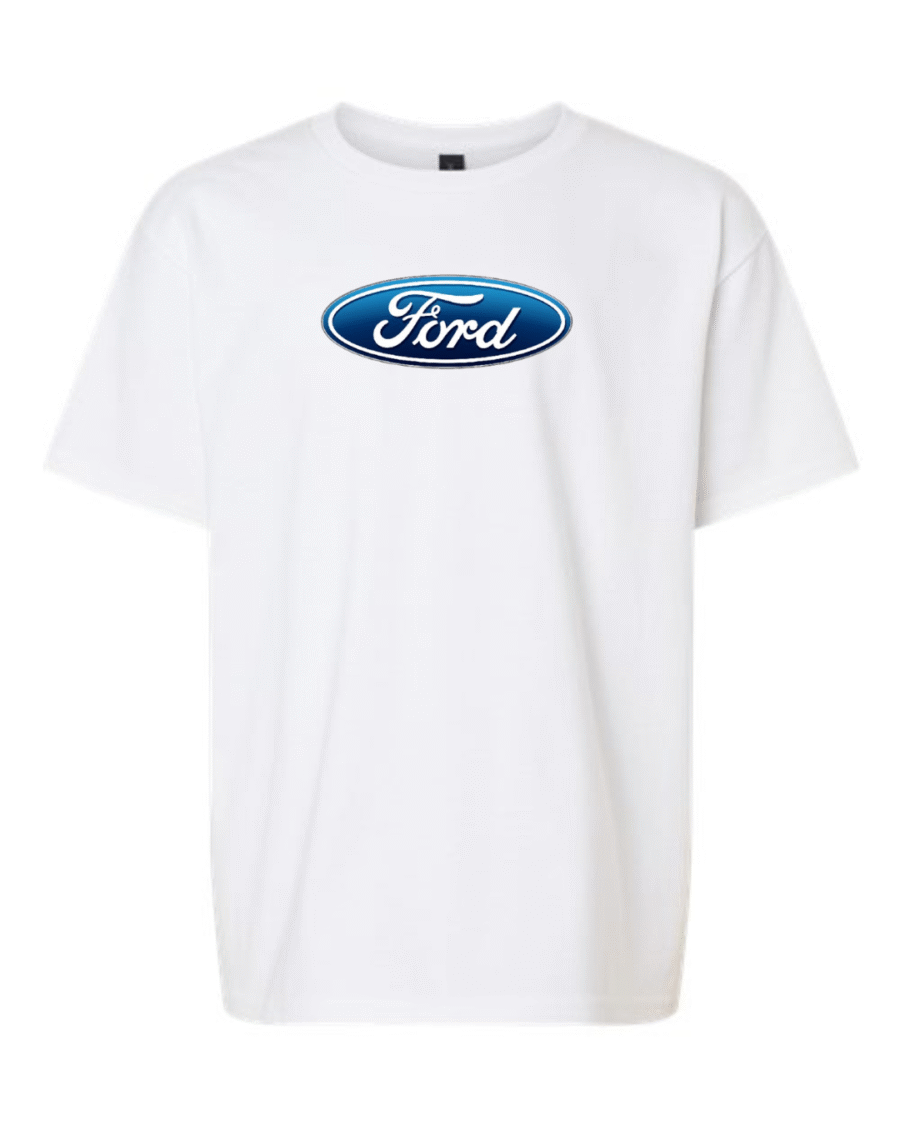 youth Ford logo t-shirt blue oval car shirt for kids
