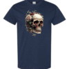 floral skull t-shirt gothic rose and bones unisex tee