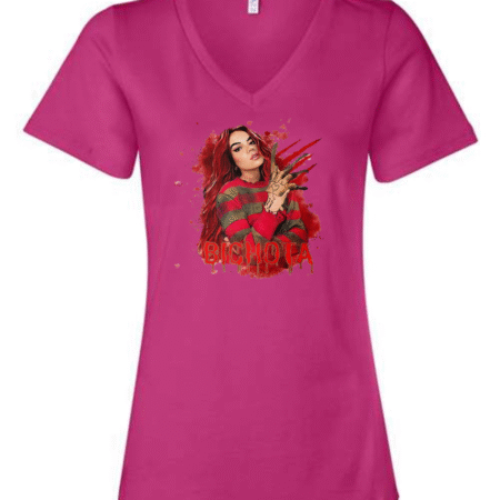 bichota v-neck t-shirt horror-inspired Latina streetwear tee