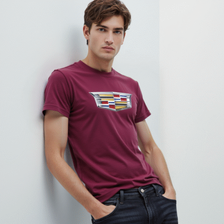 cadillac logo t-shirt luxury car crest tee for men and women