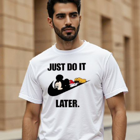 just do it later t-shirt funny lazy graphic tee unisex