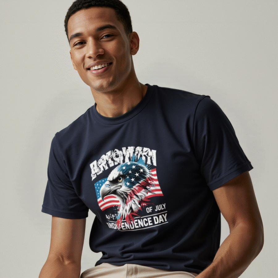 4th of July eagle t-shirt patriotic USA flag graphic shirt