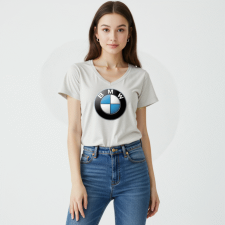 bmw logo v-neck t-shirt Bella Canvas women’s German car tee