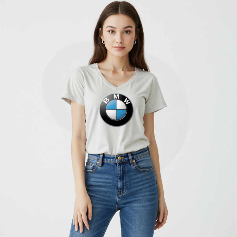 bmw logo v-neck t-shirt Bella Canvas women’s German car tee