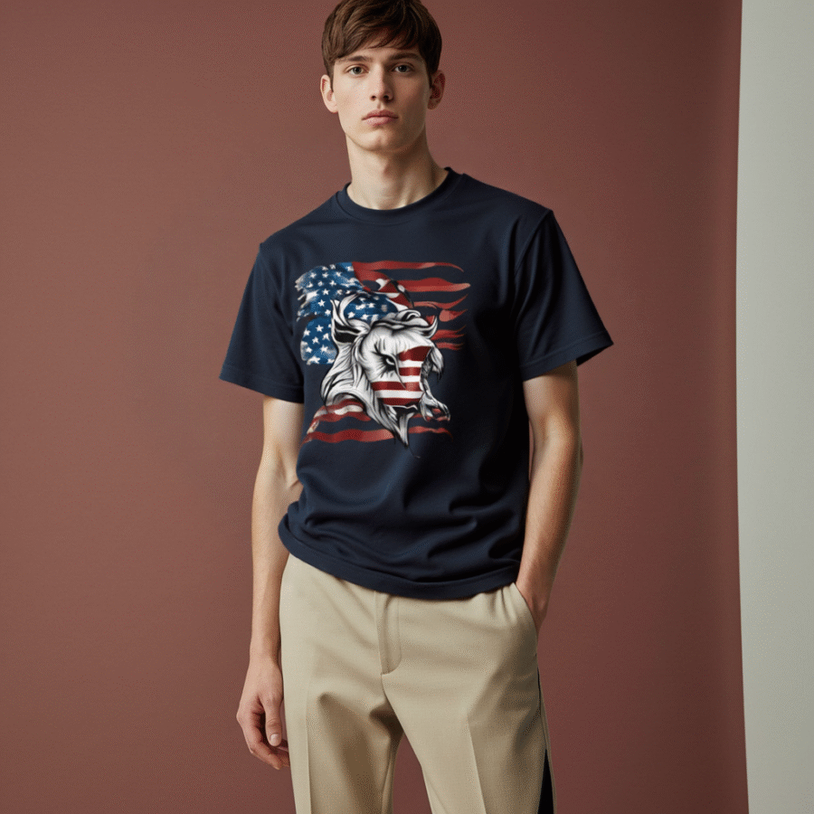 deer american flag t-shirt patriotic hunting graphic unisex tee