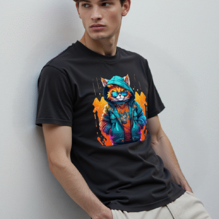 streetwear cat t-shirt urban cool cat graphic tee
