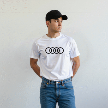 audi logo t-shirt four rings performance car graphic tee