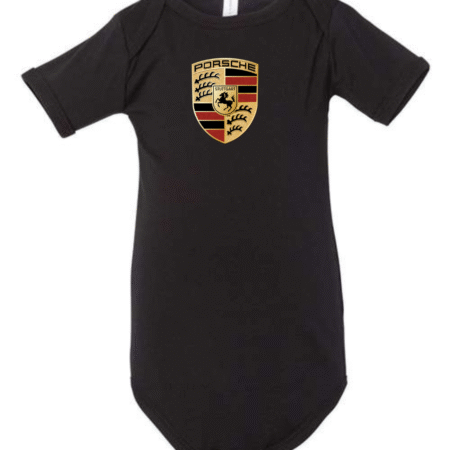 baby porsche logo onesie German luxury infant bodysuit