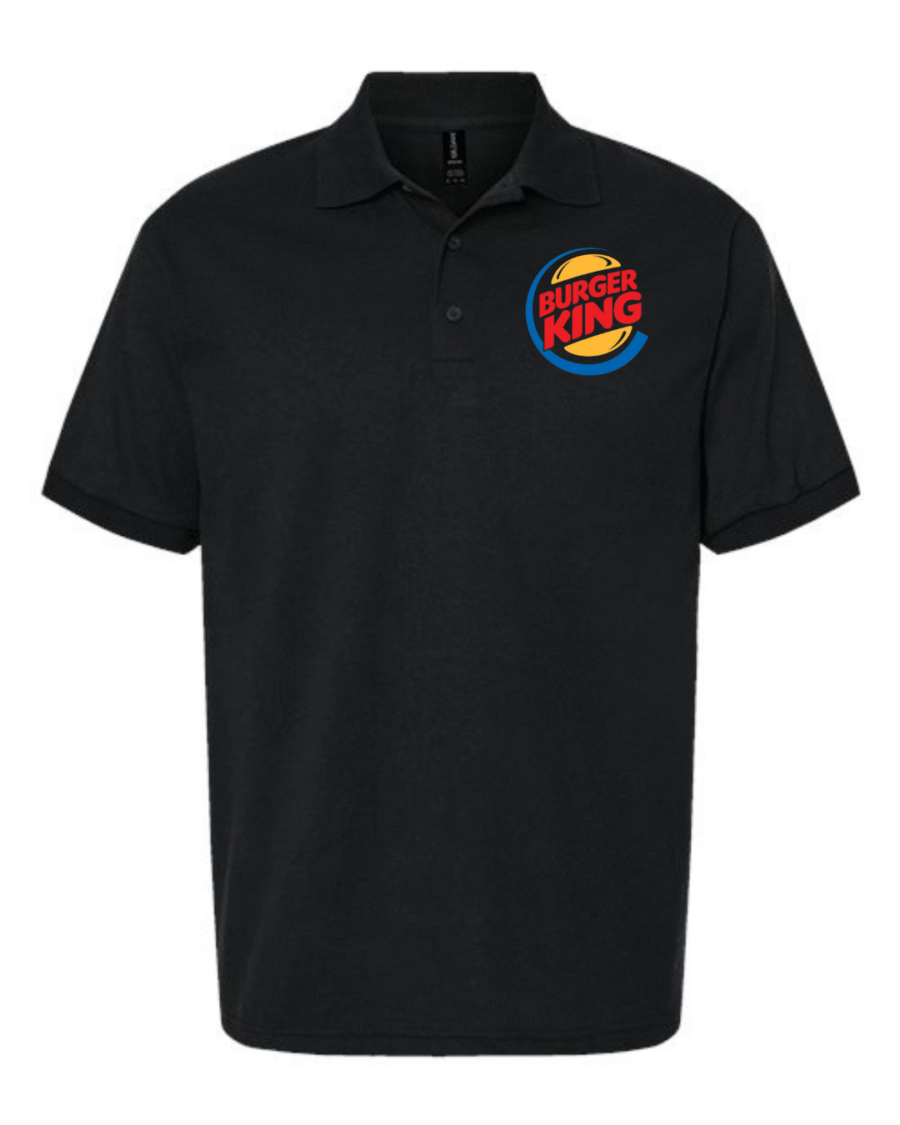 burger king logo polo shirt collared fast food shirt for men