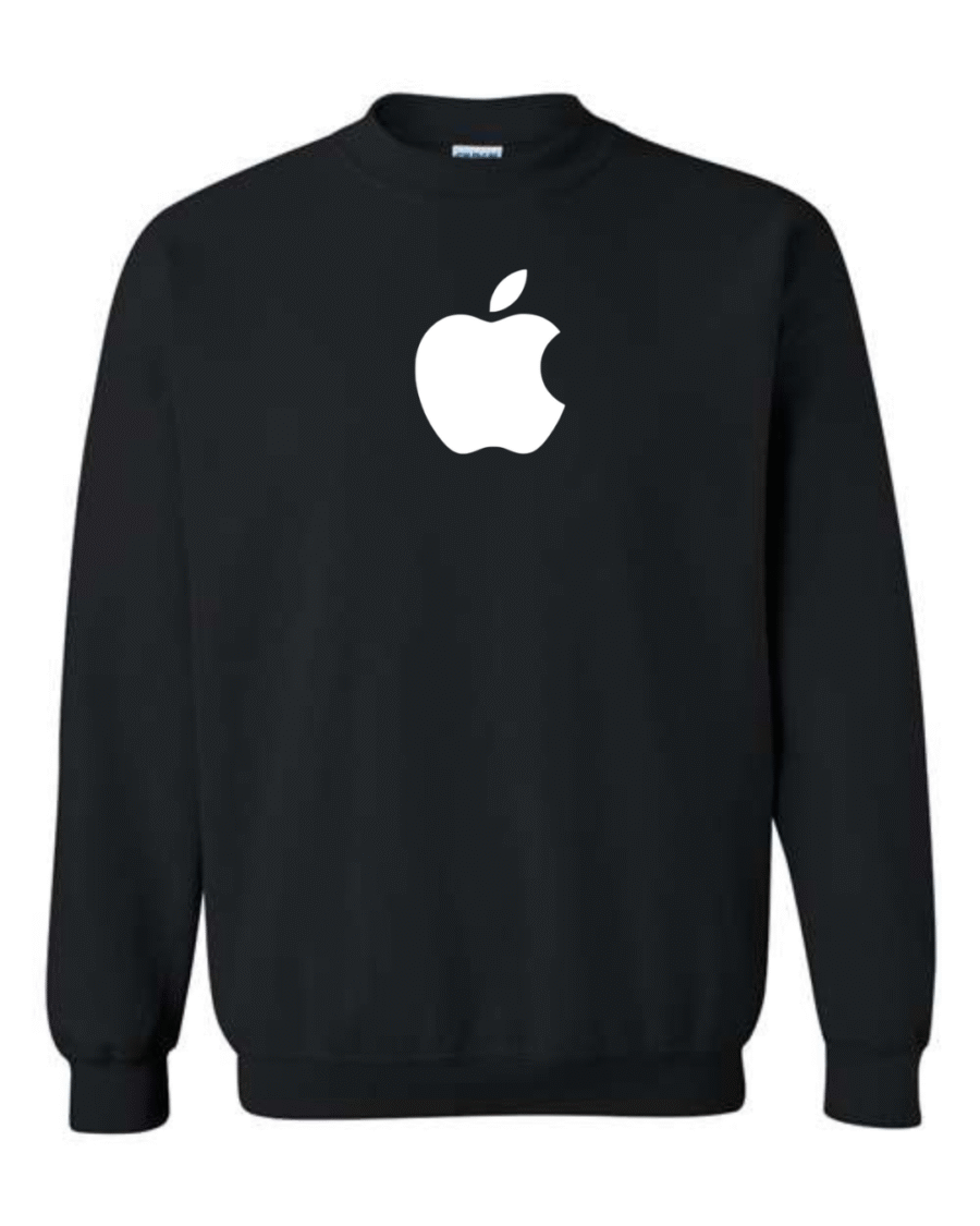 apple logo sweatshirt retro black crewneck with rainbow logo