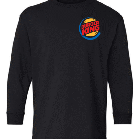 burger king logo youth long sleeve t-shirt kids retro fast food tee