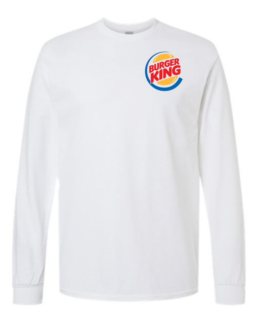 burger king logo long sleeve retro men’s shirt with fast food logo