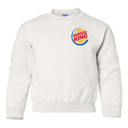 burger king logo youth sweatshirt retro fleece pullover for kids