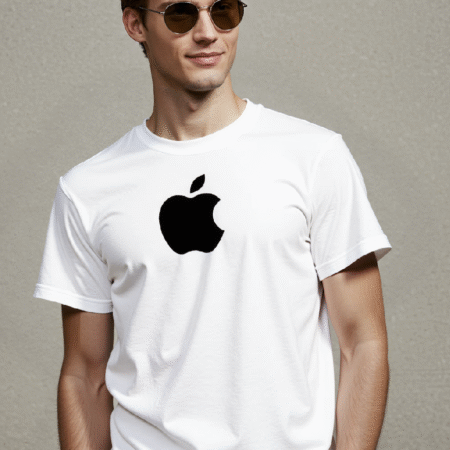 Apple logo t-shirt minimalist tech graphic shirt for Apple fans