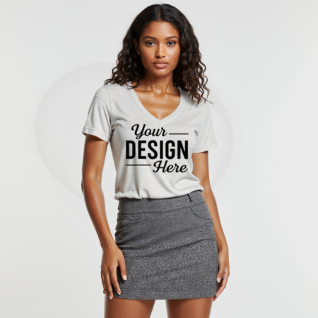 custom design women's v-neck t-shirt personalized v-cut shirt for her