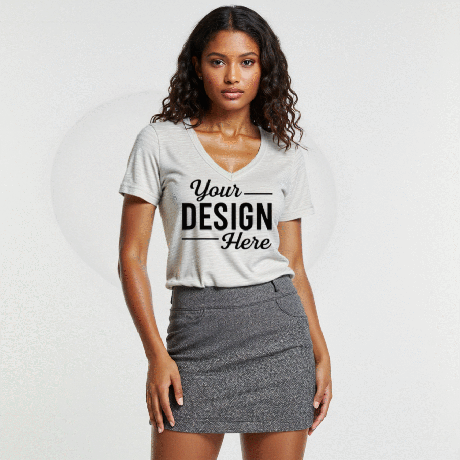 custom design women's v-neck t-shirt personalized v-cut shirt for her