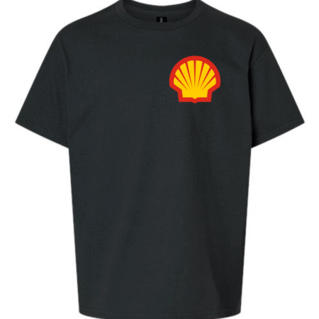 shell logo youth t-shirt retro fuel brand tee for kids