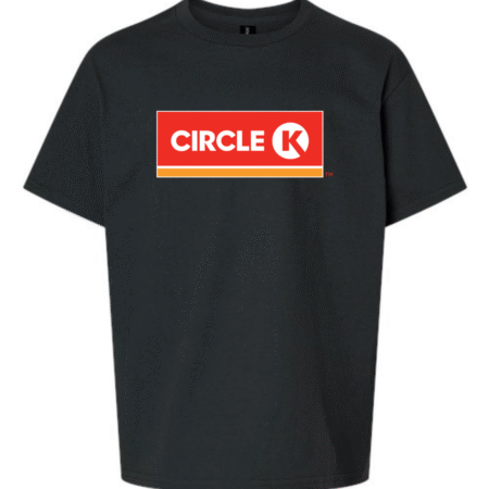 circle k logo youth t-shirt red gas station logo tee for kids