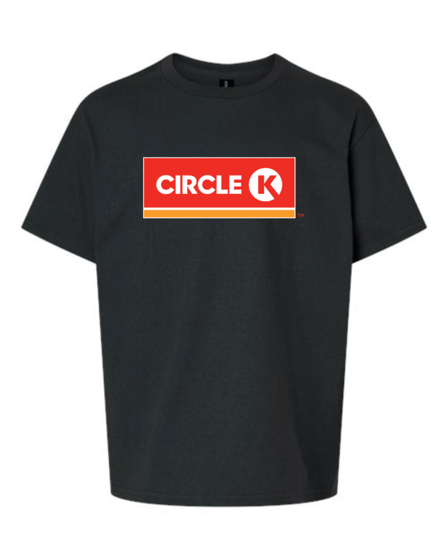 circle k logo youth t-shirt red gas station logo tee for kids