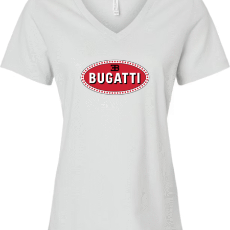 Bugatti Logo Bella Canvas Women’s V-Neck T-Shirt