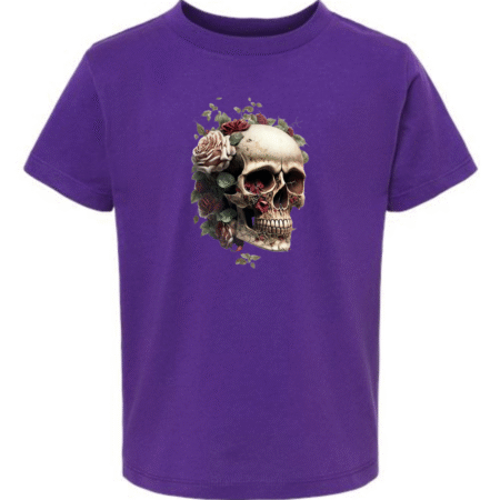 Floral Skull Graphic Toddler T-Shirt