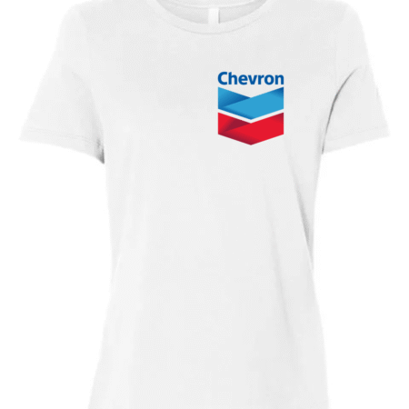 chevron logo women's t-shirt – retro oil company tee for women