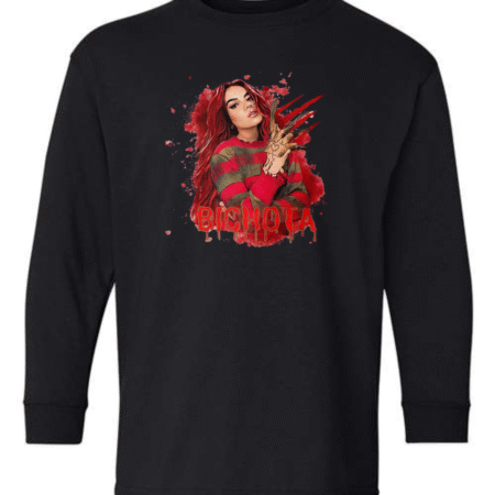 Horror Inspired Freddy Krueger Art Long Sleeve T-Shirt