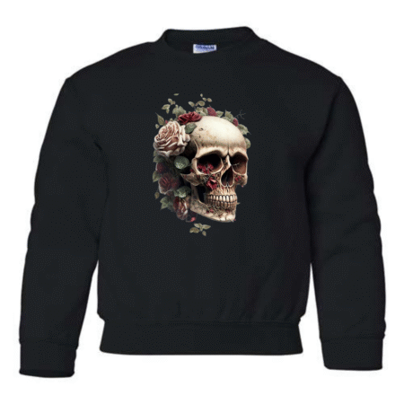 Floral Skull Youth Sweatshirt