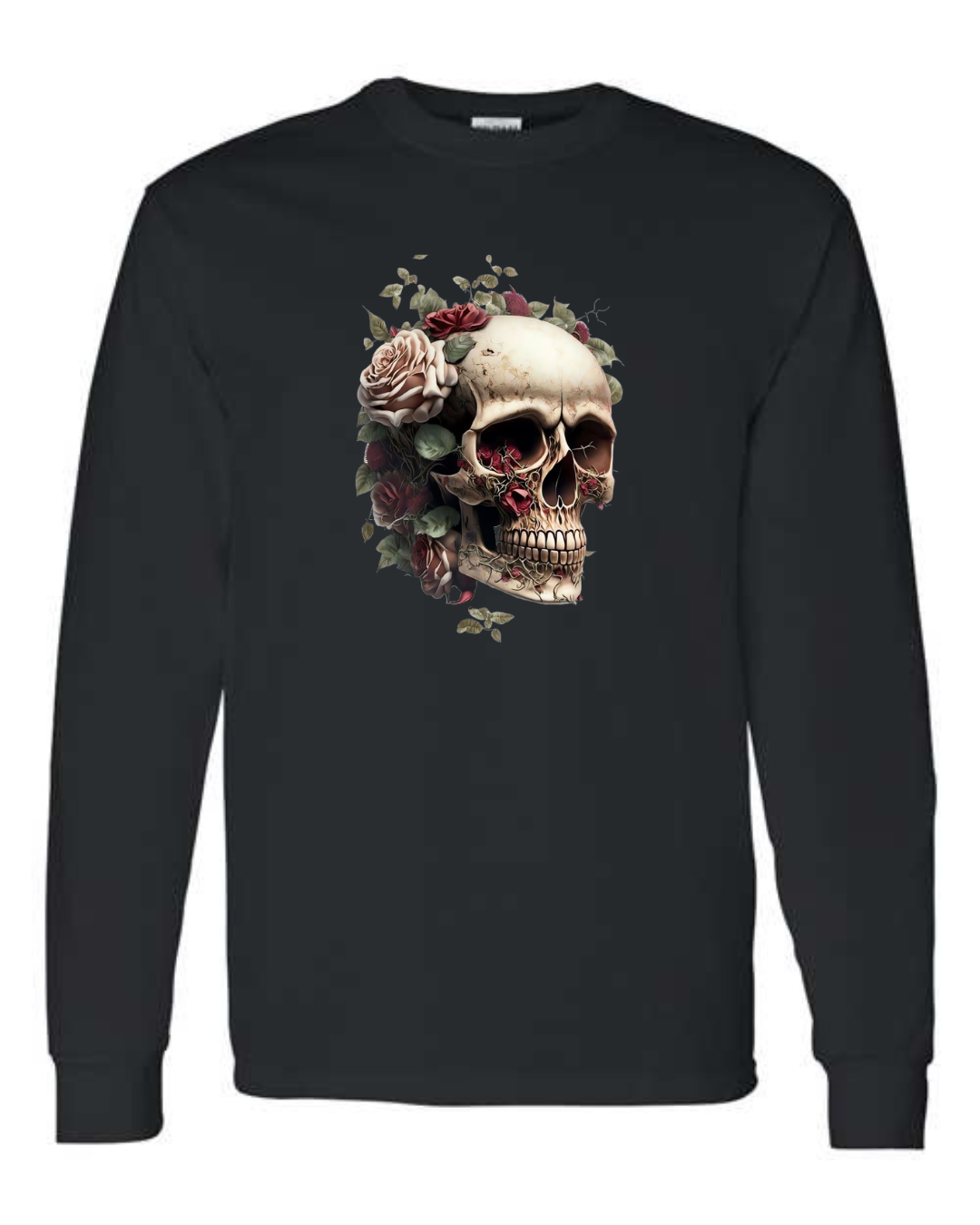 Floral Skull Art Men's Long Sleeve T-Shirt