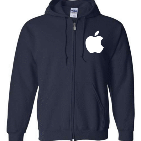 Classic Apple Logo Unisex Full-Zip Hoodie