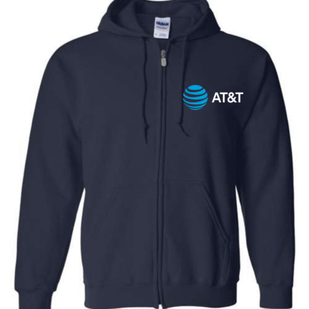 Classic AT&T Logo Unisex Full-Zip Hoodie