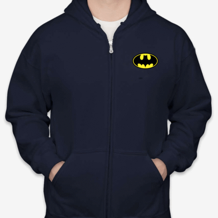 Classic Batman Logo Unisex Full-Zip Hoodie
