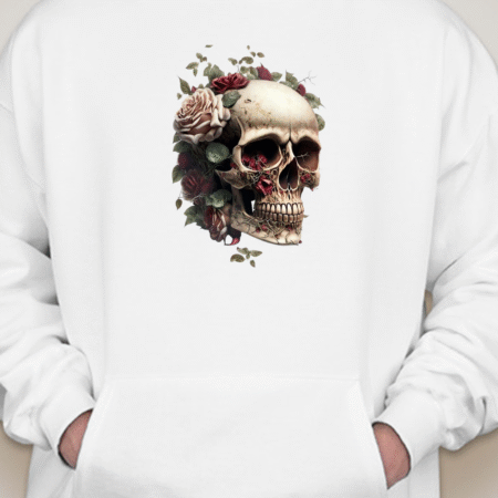 Skull & Roses Botanical Unisex Pullover Hoodie