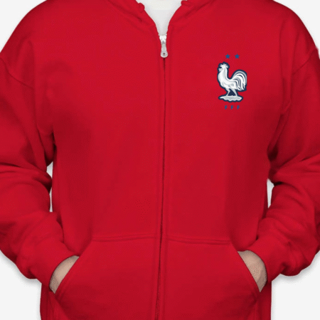 Classic France National Team Rooster Logo Unisex Full-Zip Hoodie