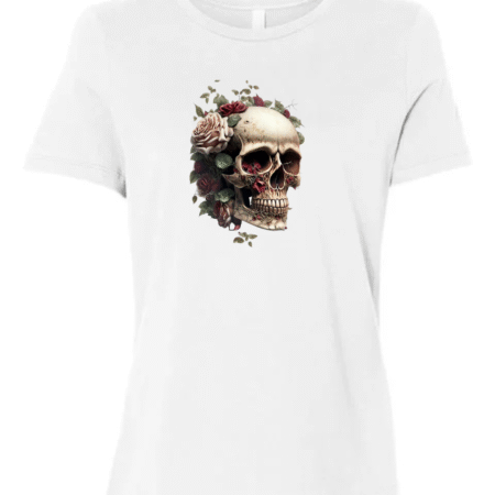 Floral Skull Design Bella+Canvas Women’s T-Shirt