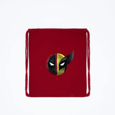 Deadpool & Wolverine Mask Split Logo Drawstring Backpack