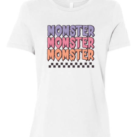 Retro Monster Text Halloween Women’s T-Shirt Bella+Canvas