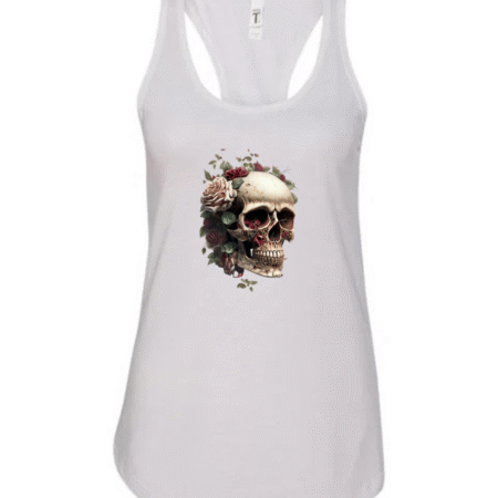 Floral Skull Art Logo Women’s Racerback Tank Top