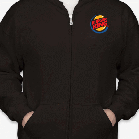 Classic Burger King Logo Unisex Full-Zip Hoodie