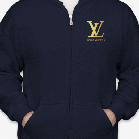Classic Louis Vuitton Inspired LV Logo Unisex Full-Zip Hoodie