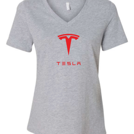 Tesla Inspired Women’s V-Neck T-Shirt Bella Canvas