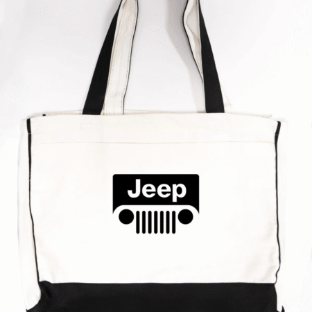 Jeep Logo Trimmed Tote Bag
