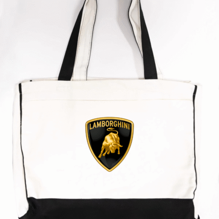 Lamborghini Logo Trimmed Tote Bag