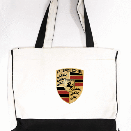Porsche Logo Trimmed Tote Bag