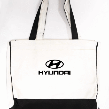 Hyundai Logo Trimmed Tote Bag